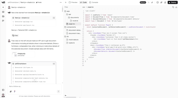 v0.dev first take