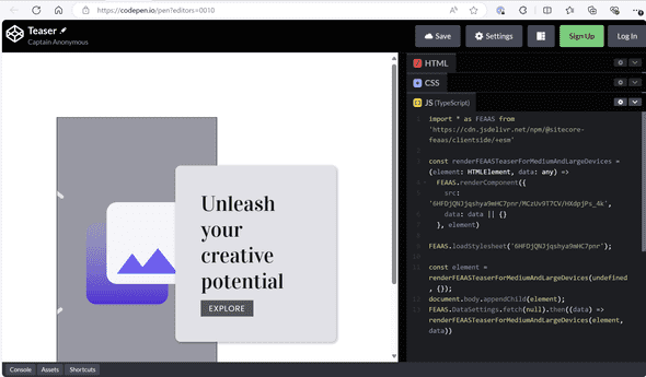 Component on Codepen